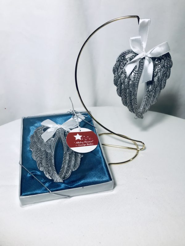 Silver Angel Wings Ornament