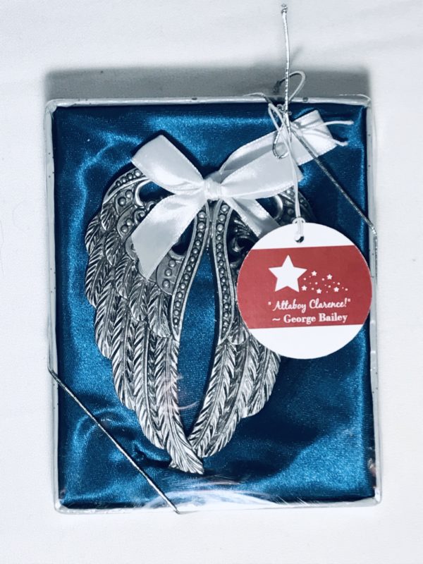 Silver Angel Wings Ornament - Image 2